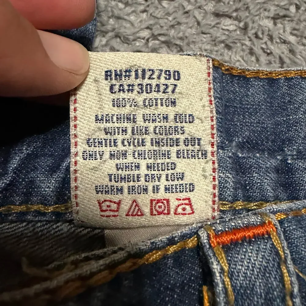 True Religion Jeans Mens 28 (31x29) Bobby Big T Made in USA Contrast Stitch